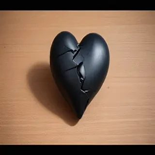 broken black heart