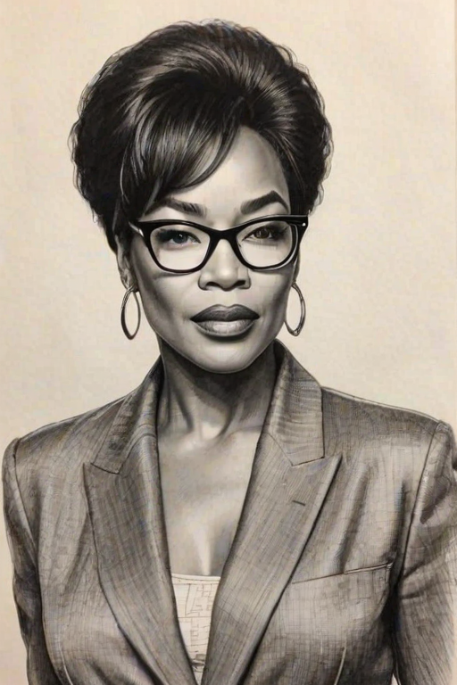 Wonderful Angela Bassett, pencil sketch, portrait of Superb woman 1980s in glasses, hair style beatnik, outline, clear lines, fine lines, 8k
