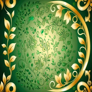 gold and green background