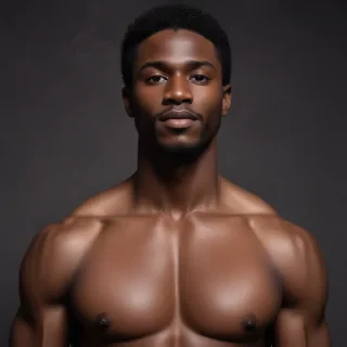 black shirtless man