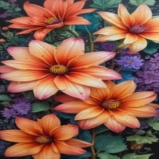colourful flower drawing