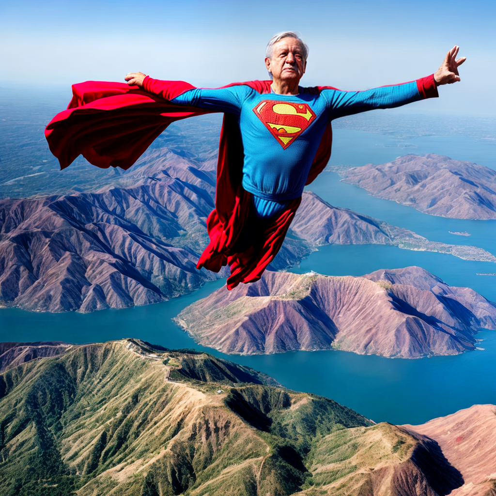 Presidente Lopez lopez obrador as flying superman