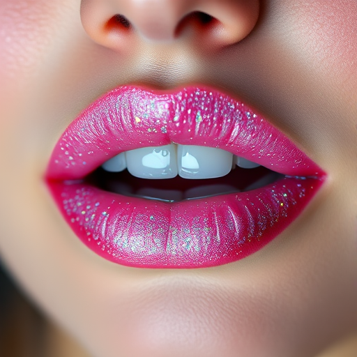 Enchanting "Fairy Dust" lip style incorporates a translucent base with multicolored, iridescent glitter, creating a magical, otherworldly effect that sparkles with every movement