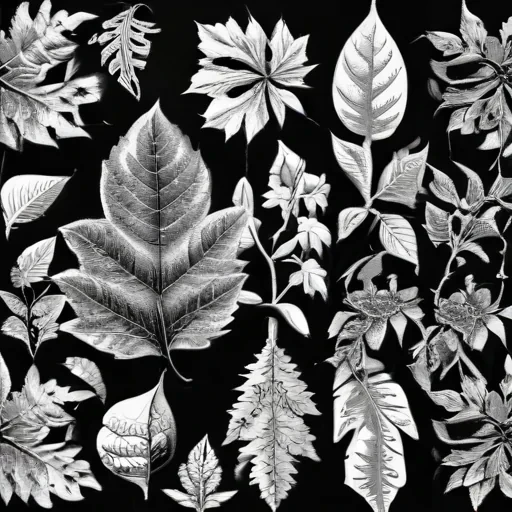 leaves clip art black and white