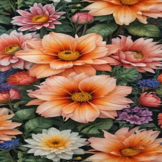 drawings of flowers with color