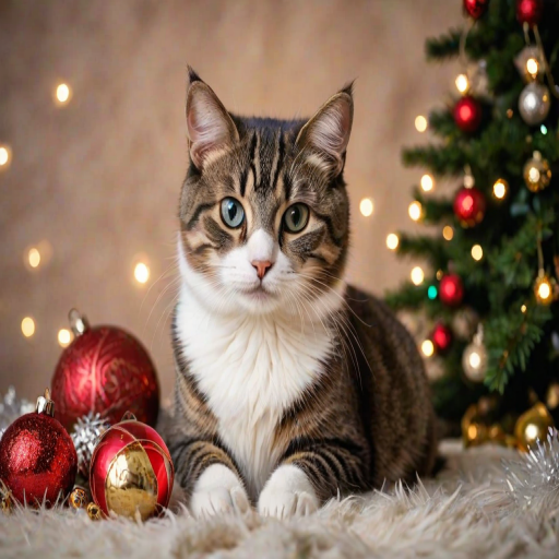 cat christmas background
