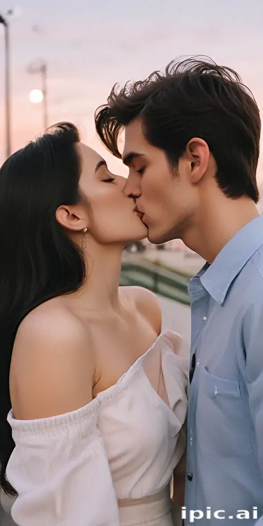 couple kissing aesthetic