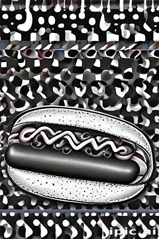 hot dog clipart black and white