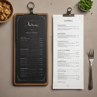 menu mock up