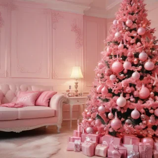 pink christmas aesthetic wallpaper