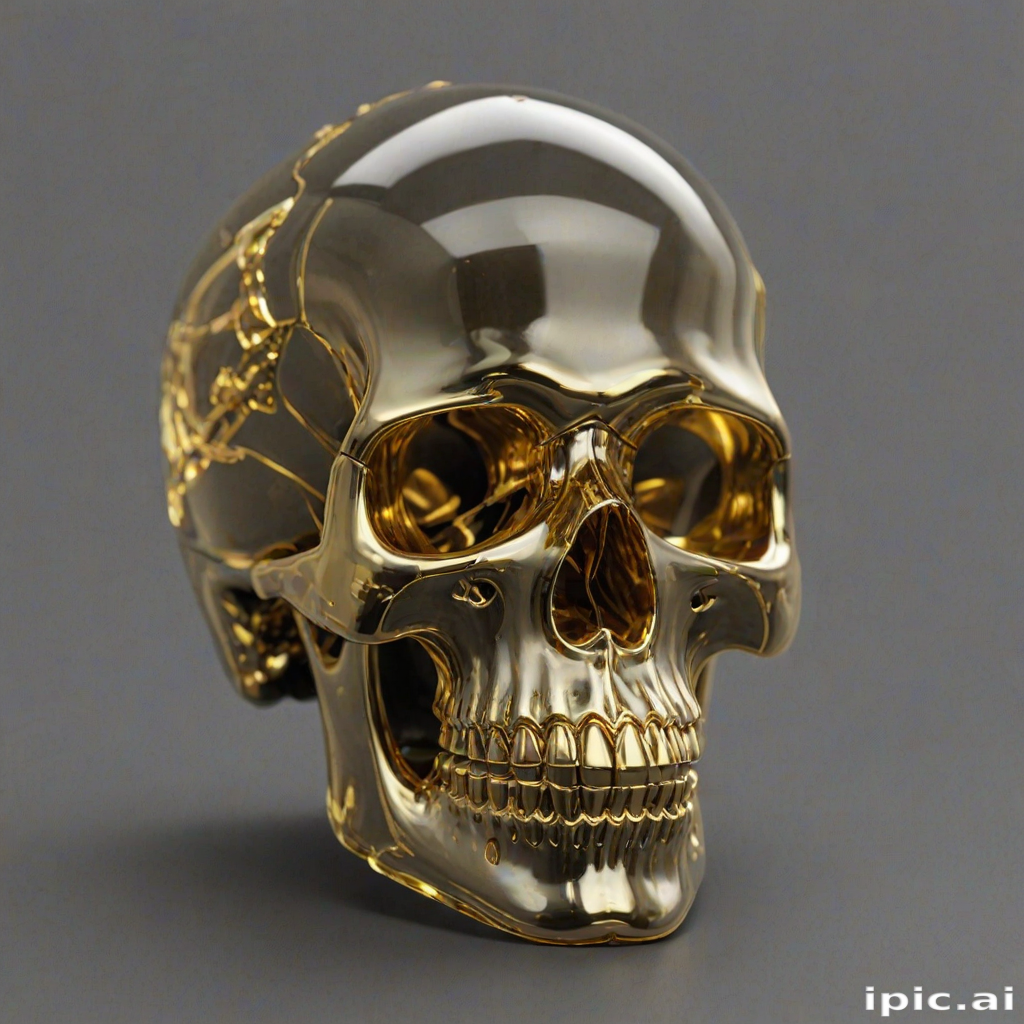 transparent gold skull