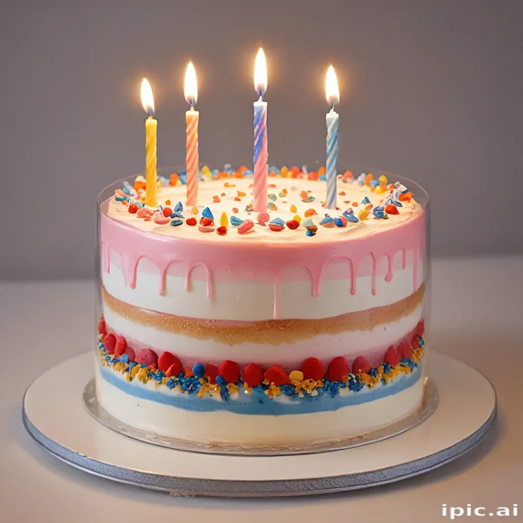 transparent birthday cake