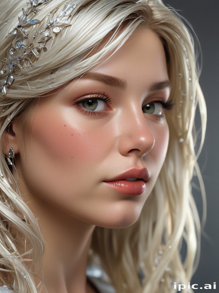 Stunning Portrait of a Young Woman with Elegant Hair and Makeup