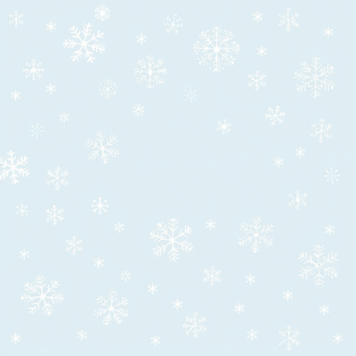 Create a background with a soft light blue color featuring various white snowflakes of different sizes and intricate designs scattered across the image, giving a wintery and serene feel.