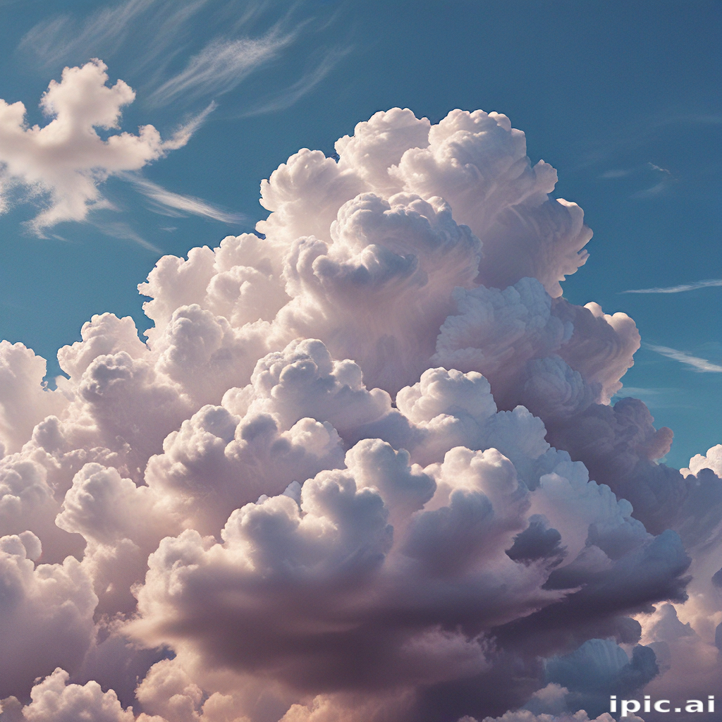 Majestic Cotton Candy Clouds Floating Gracefully in a Bright Blue Sky
