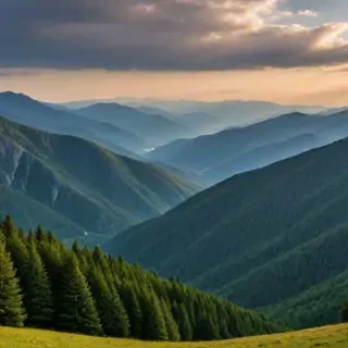 mountainous background