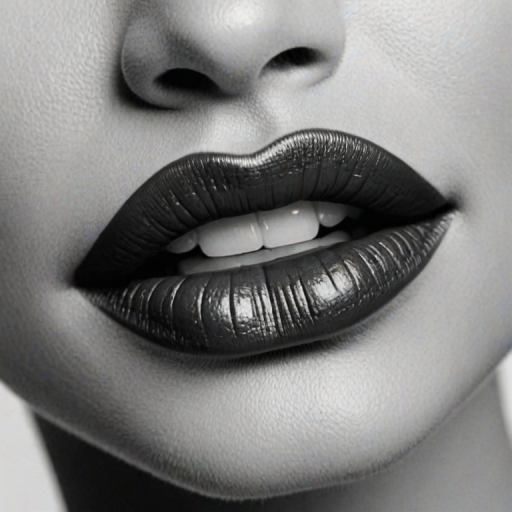 lips clipart black and white