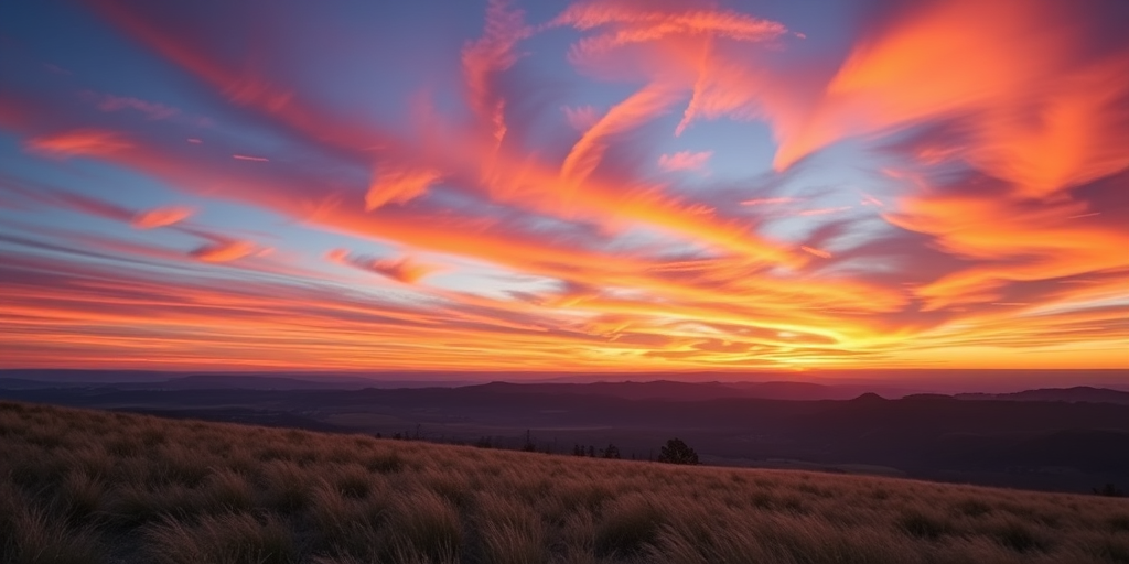 Create a high-resolution image of a serene landscape at sunrise with vibrant colors, using a Canon EOS R5 camera, 24mm lens, f/8 aperture, ISO 100, 1/60s shutter speed, taken from a wide-angle view to capture the expansive sky and foreground details.