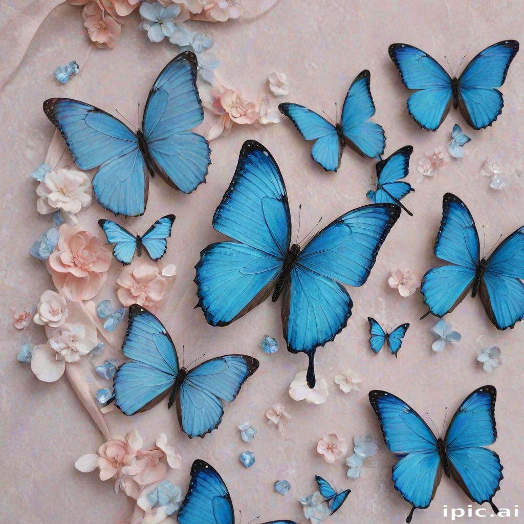 aesthetic blue butterfly