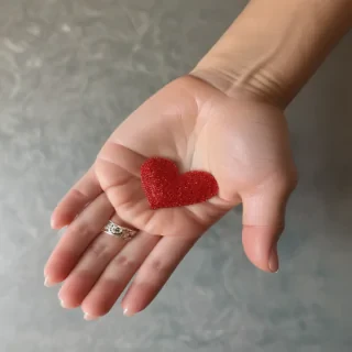 hand heart aesthetic