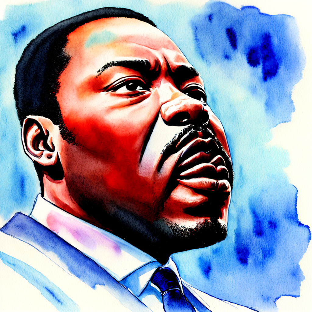 Martin Luther King, Jr profile watercolor