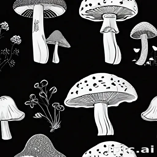 mushroom clip art black and white