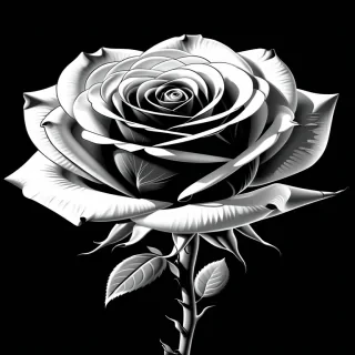 rose png black and white