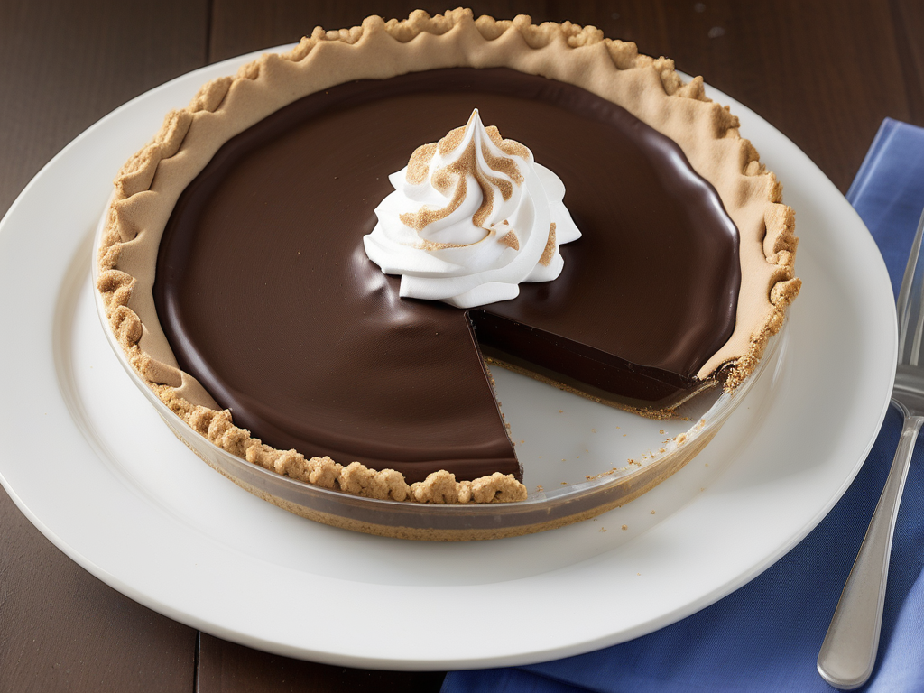 chocolate cream pie with graham cracker crust