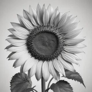 clip art sunflower black and white