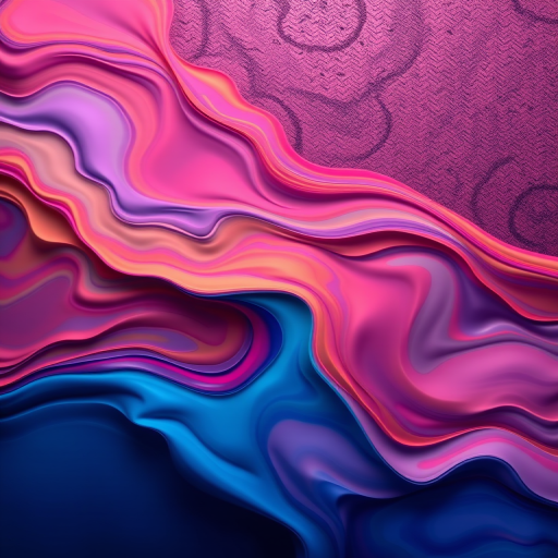 Create an abstract image with vibrant, flowing colors and a textured background, using a DSLR camera in portrait mode with a depth of field of f/2.8, ISO 100, and a shutter speed of 1/60s, focusing on smooth transitions and layering effects to enhance visual quality.