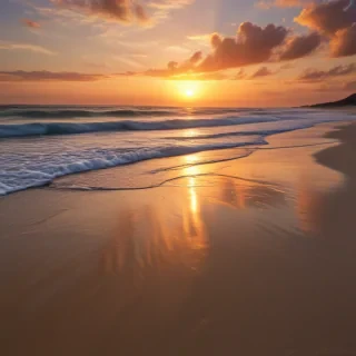 sun set on beach