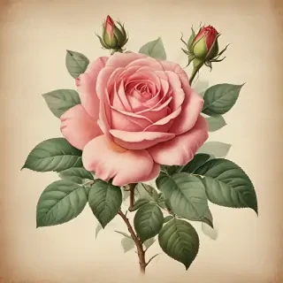 vintage rose illustration