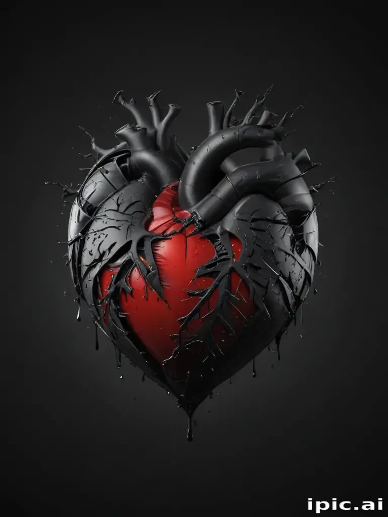 broken heart black background