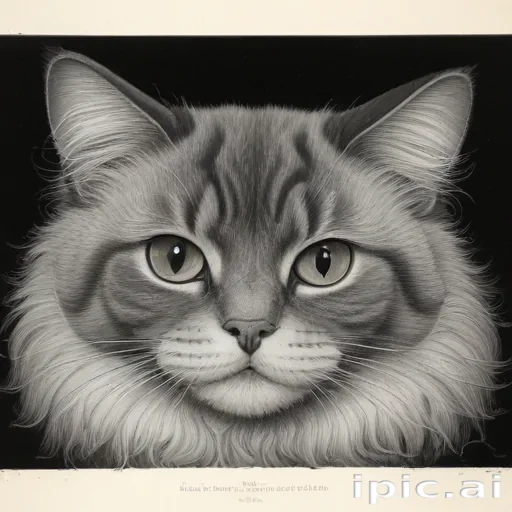 vintage cat drawing