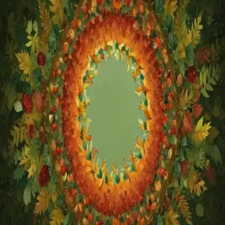 circle with leaves