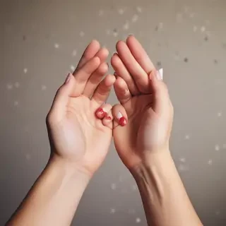 hand heart aesthetic