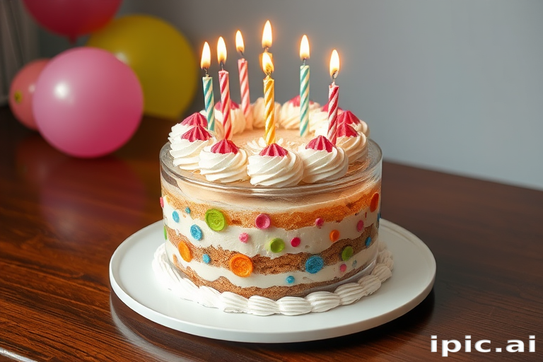 transparent birthday cake