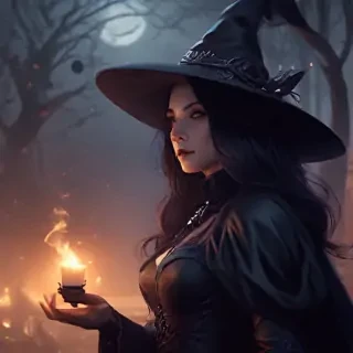 beautiful dark witch fantasy art