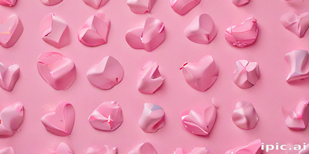 Colorful Arrangement of Textured Pink Hearts on a Soft Background