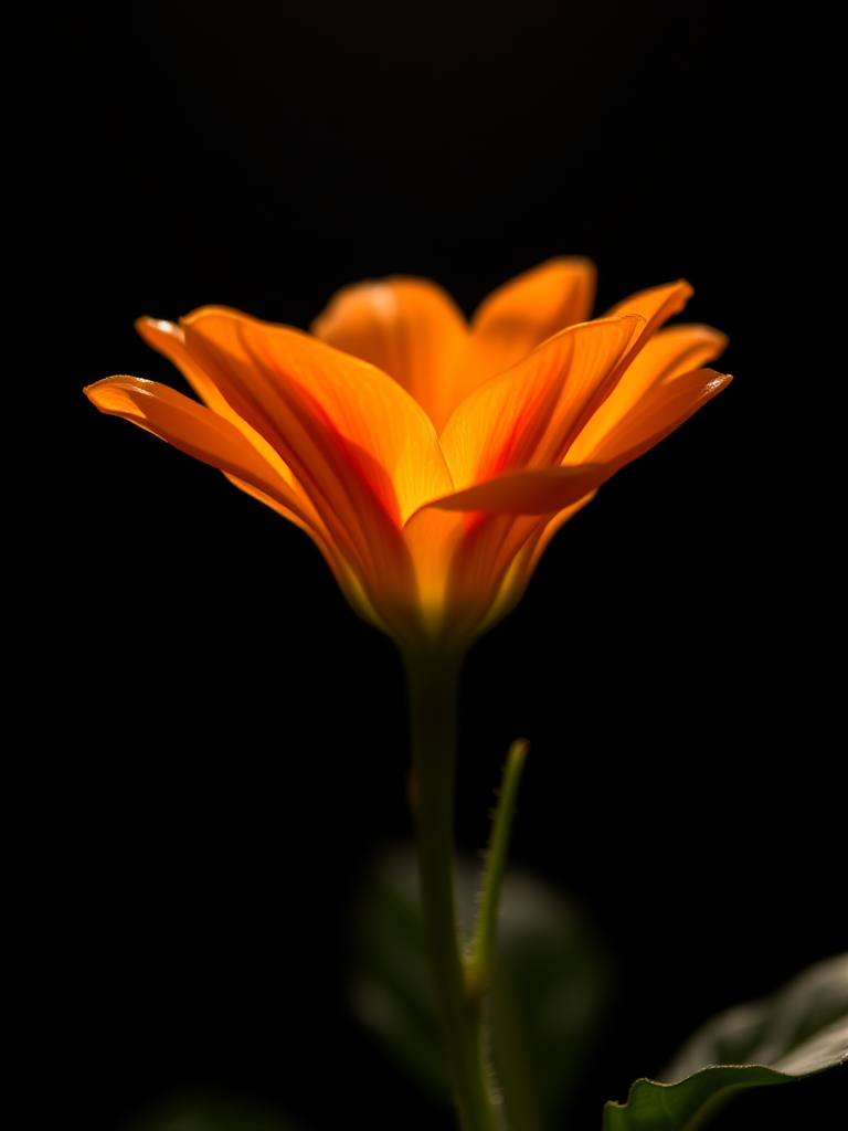 a glowing flower against a dark background, macro view, HDR photography, f/2.8 aperture, 1/60 shutter speed, ISO 100, using a DSLR camera with a 100mm macro lens