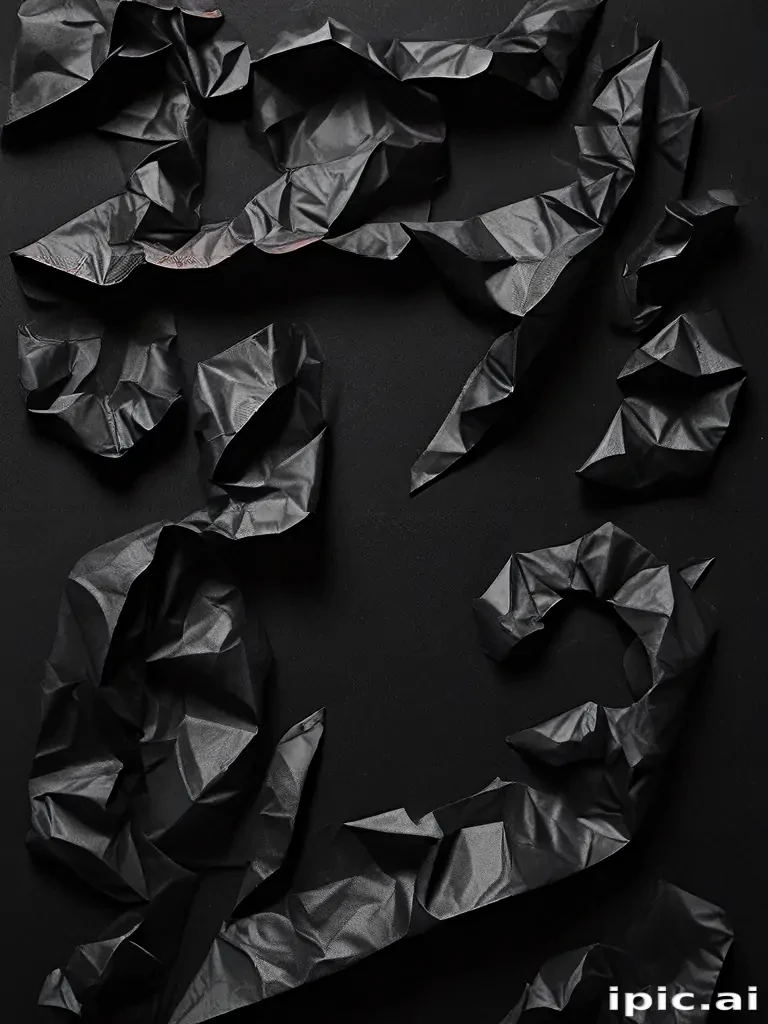 crumpled black paper