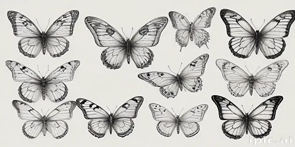 butterflies sketches