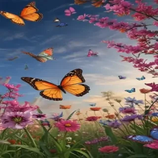 background with butterflies