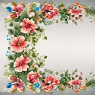 flowery border clipart