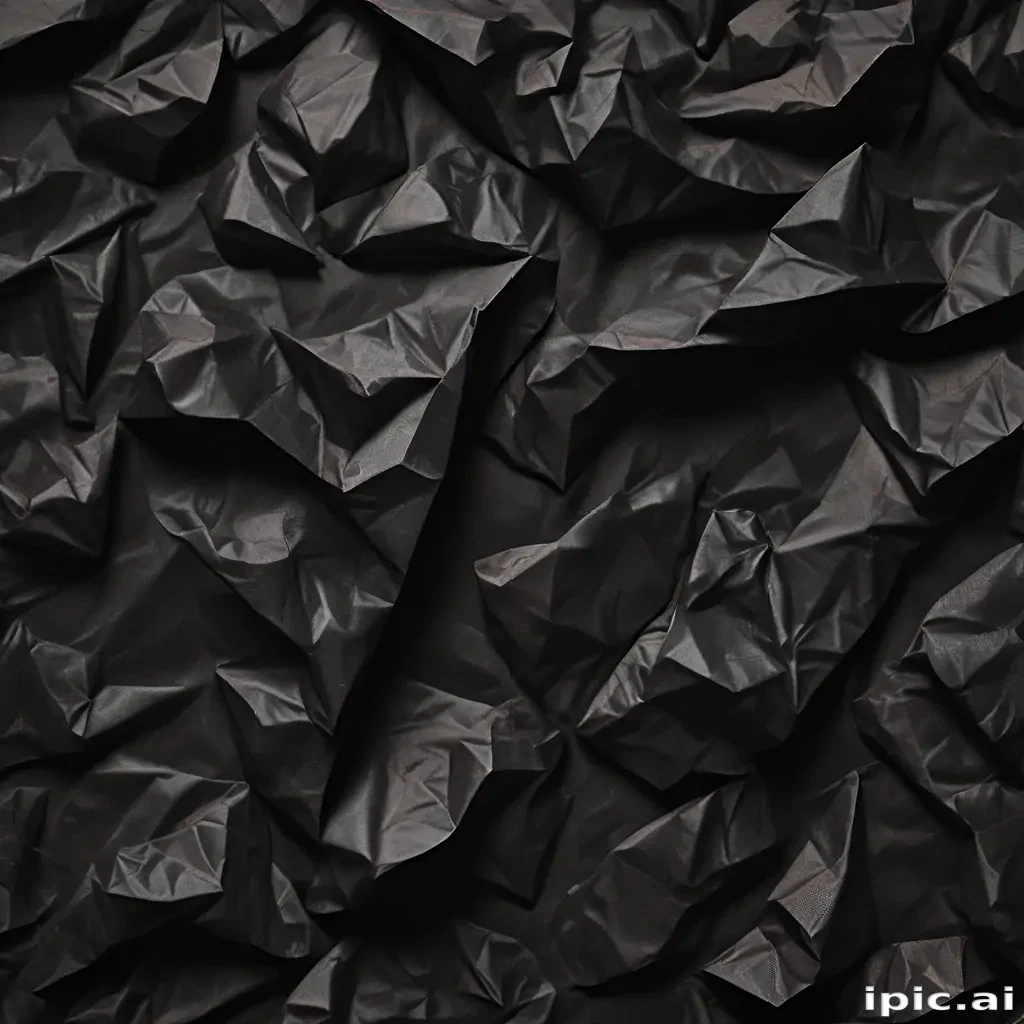 black crumpled paper