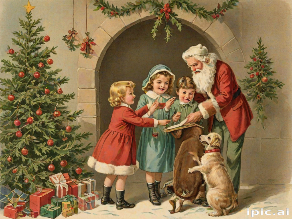 vintage christmas images to print