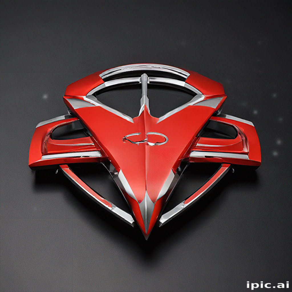 Stylish Red Automotive Emblem Showcasing Sleek Design and Modern Aesthetics