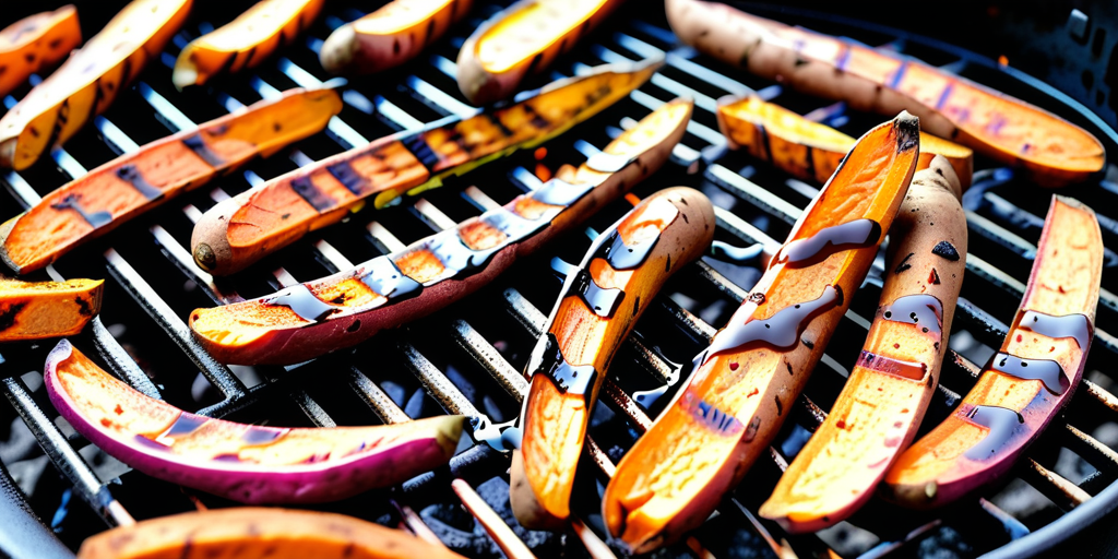 sweet potato fries on the grill