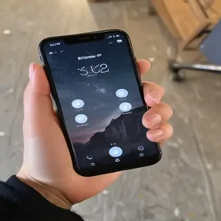 holding phone