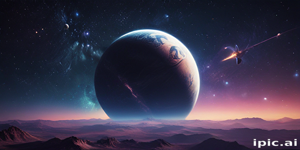 A Majestic Planet Surrounded by Celestial Wonders in a Distant Galaxy